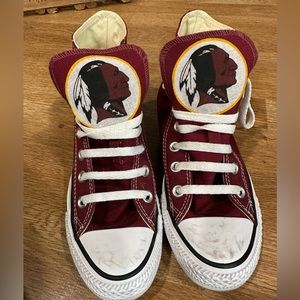 washington redskins high top converse womens size 7